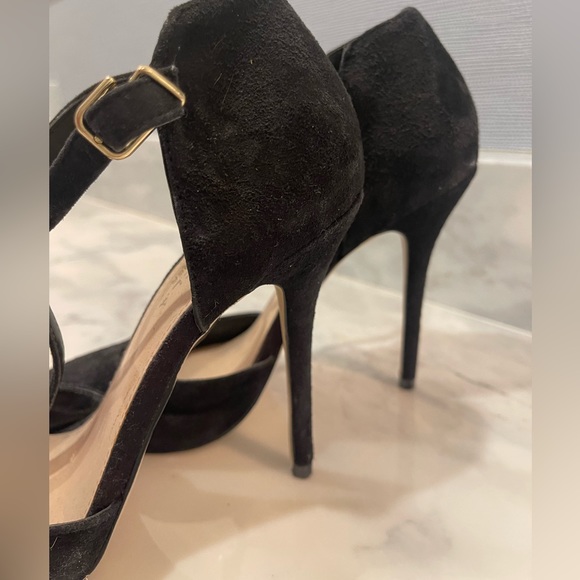 CARVELA KURT GEIGER - black suede T-strap heels - Picture 4 of 7